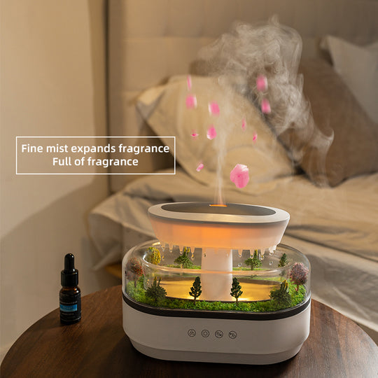 Smart Cool Mist Raindrop Air Humidifier for Garden Landscape Christmas Tree White Noise Oil Aroma Diffuser Portable