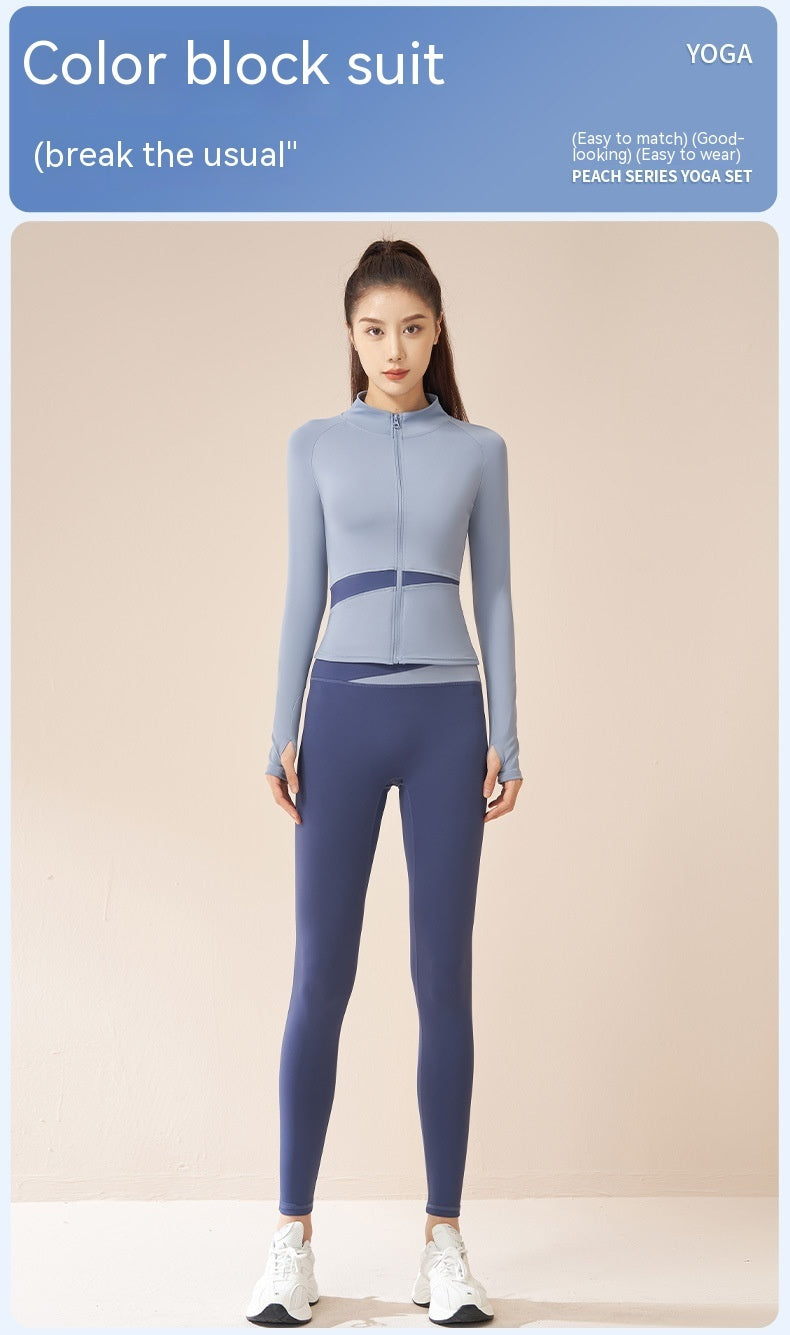Women's Jacket Trousers Bra Yoga Workout Clothes