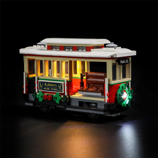 YEABRICKS is compatible with LEGO 10308 Festival Street building blocks, LED lighting, Christmas series toy lights