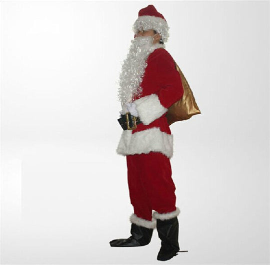 Christmas Custumes Santa Claus Clothes Santa Claus Thicken Cosplay Costume Ten Pieces Set