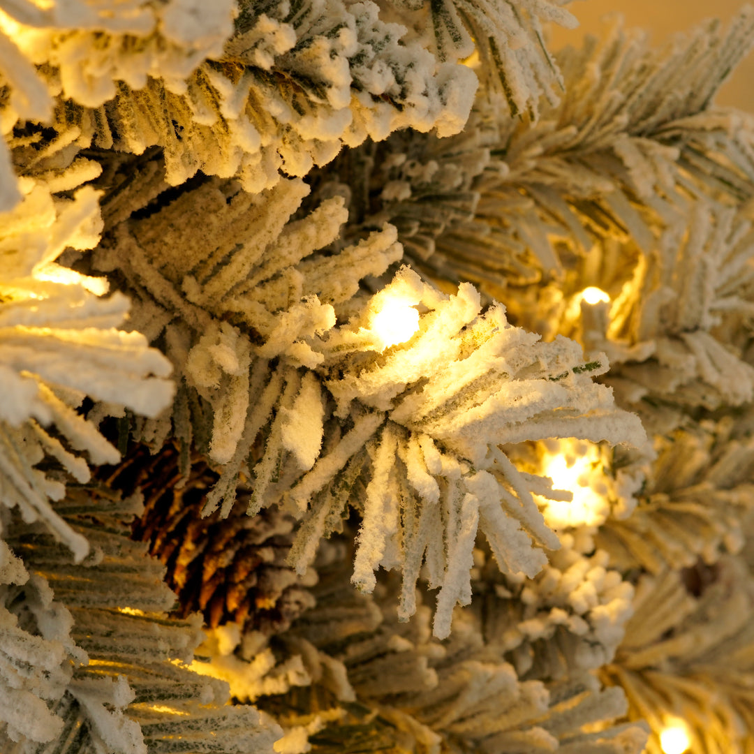 A set of 4 artificial Christmas trees, including flower garlands, flower garlands, and 2 entrance trees, with LED lights