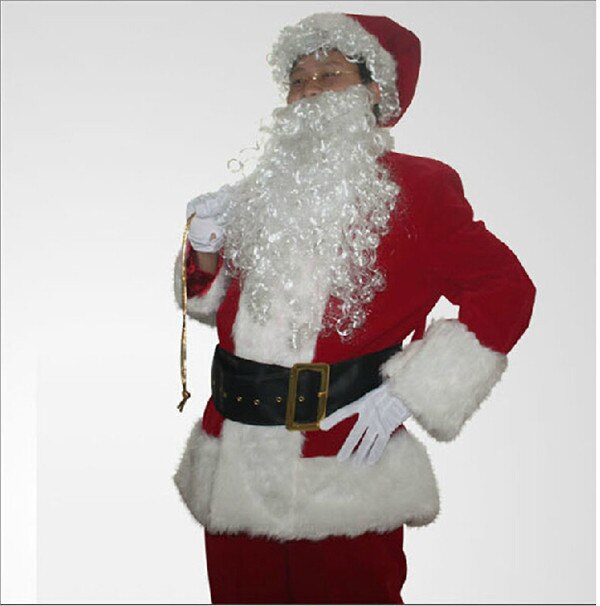 Christmas Custumes Santa Claus Clothes Santa Claus Thicken Cosplay Costume Ten Pieces Set