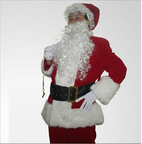 Christmas Custumes Santa Claus Clothes Santa Claus Thicken Cosplay Costume Ten Pieces Set