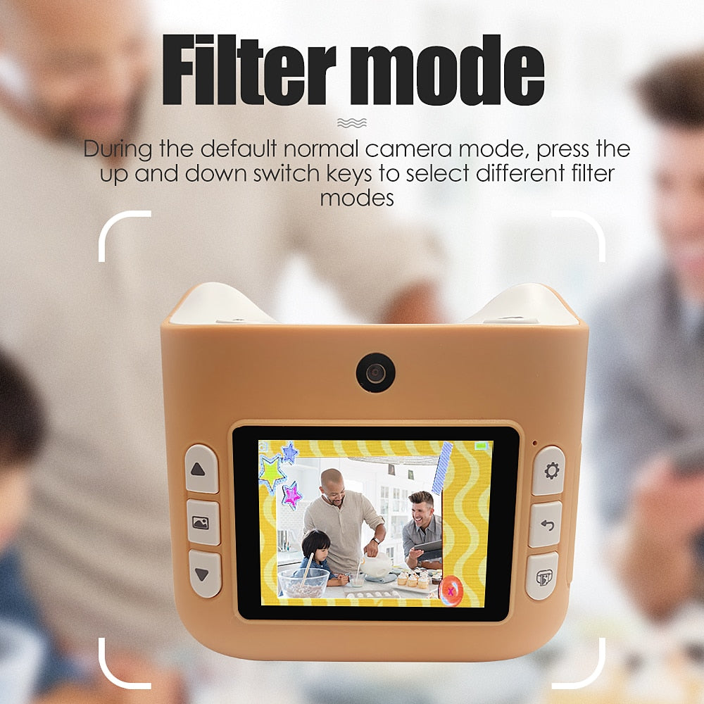 Children's Camera With Print Instant Print Photos Camera Kids Toys Boy Girl Cute Christmas Gift 1080P Video Digital Camera