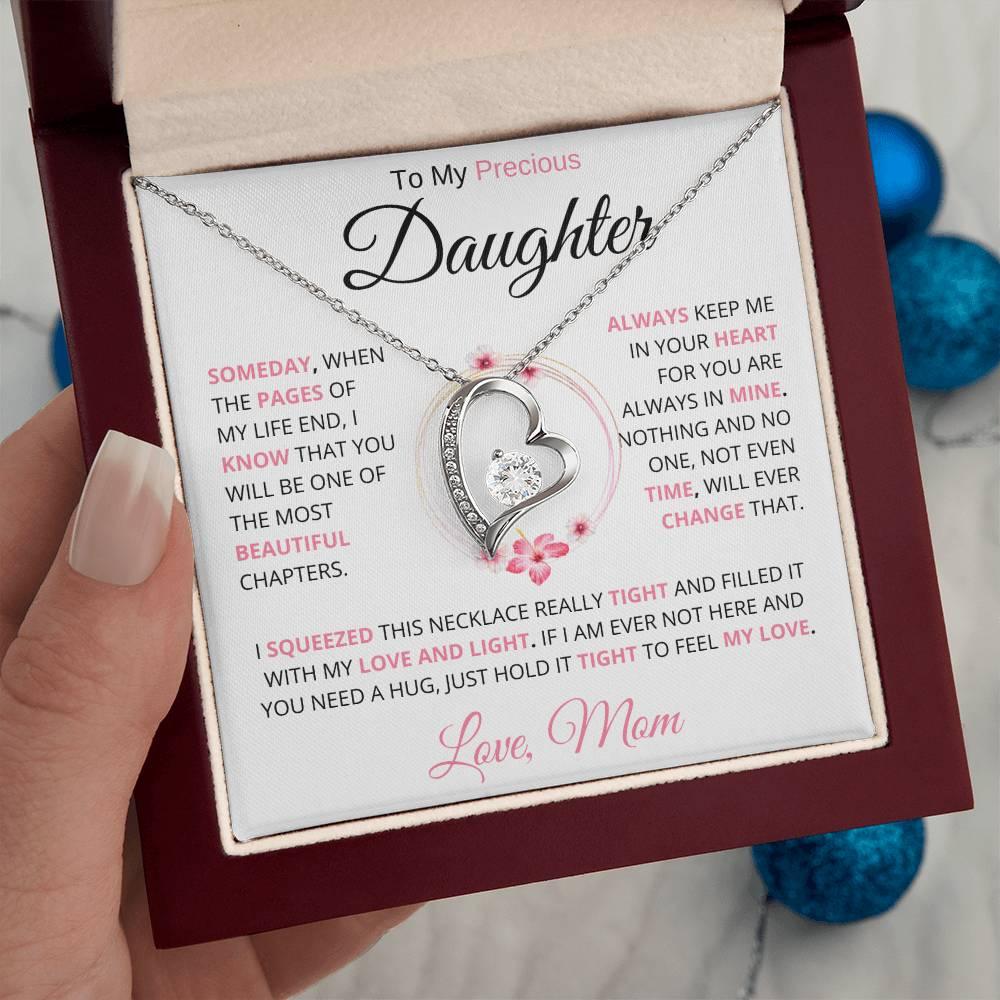 [ ALMOST SOLD OUT] To My Precious Daughter " Someday When The Pages" Love Mom Necklace