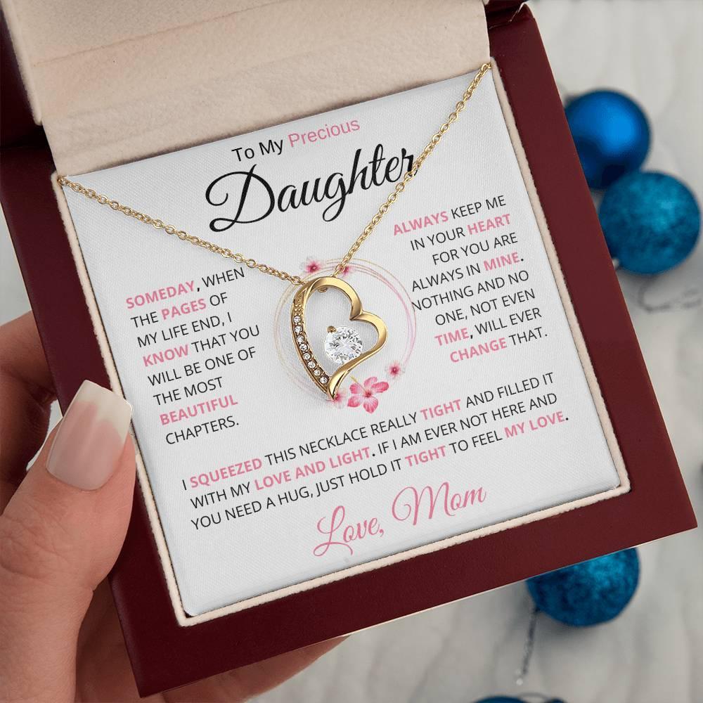 [ ALMOST SOLD OUT] To My Precious Daughter " Someday When The Pages" Love Mom Necklace