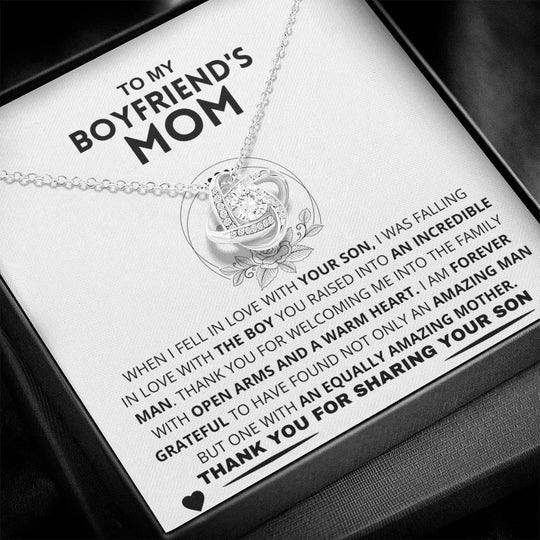 Boyfriend's Mom Gift-Forever Grateful- Love Knot Necklace