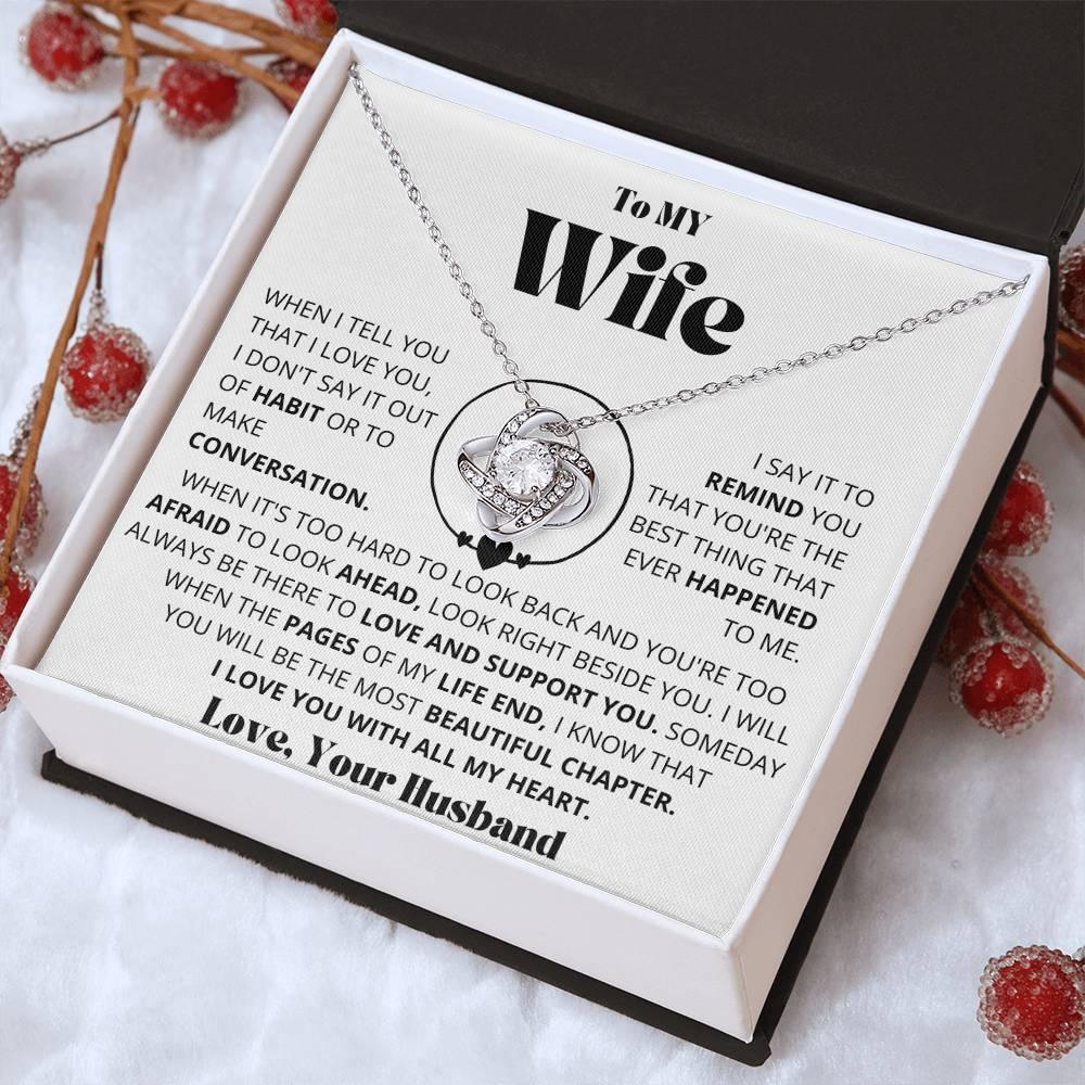[Almost Sold Out] Wife - I Love You - Love Knot Necklace