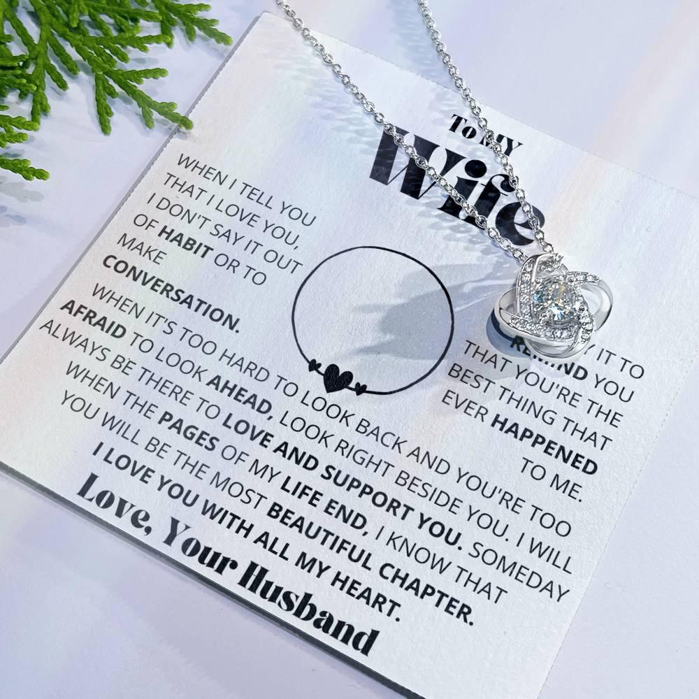 [Almost Sold Out] Wife - I Love You - Love Knot Necklace