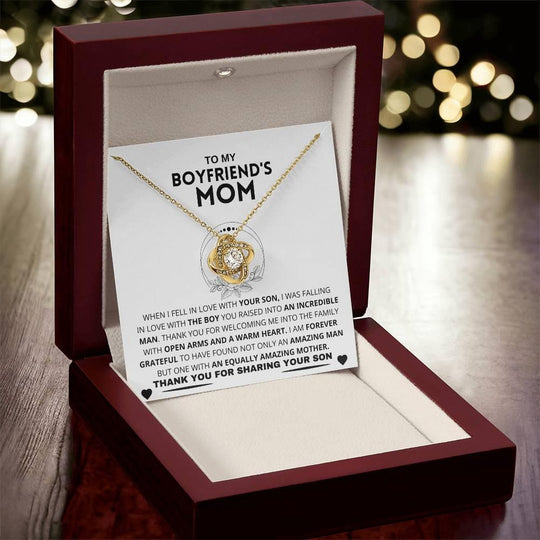 Boyfriend's Mom Gift-Forever Grateful- Love Knot Necklace