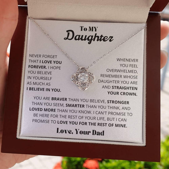 [Almost Sold Out] To My Daughter - Believe In Yourself - Love Knot Necklace