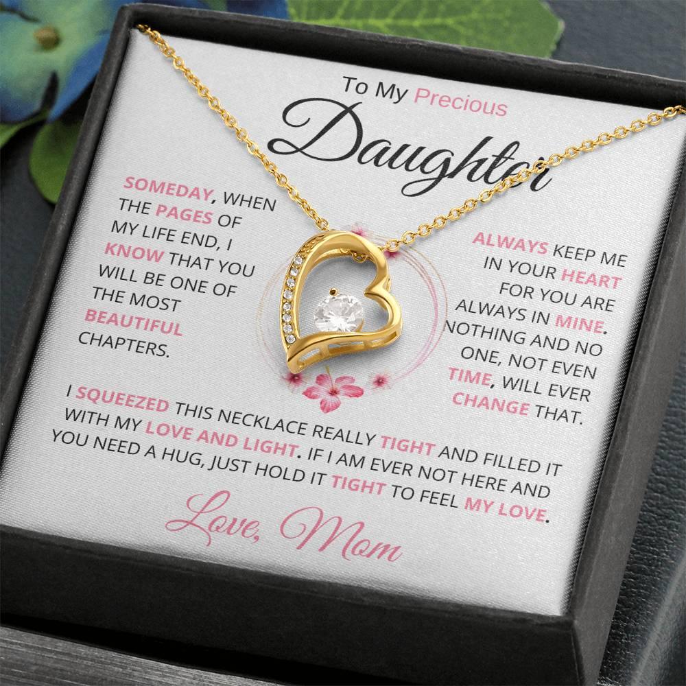 [ ALMOST SOLD OUT] To My Precious Daughter " Someday When The Pages" Love Mom Necklace