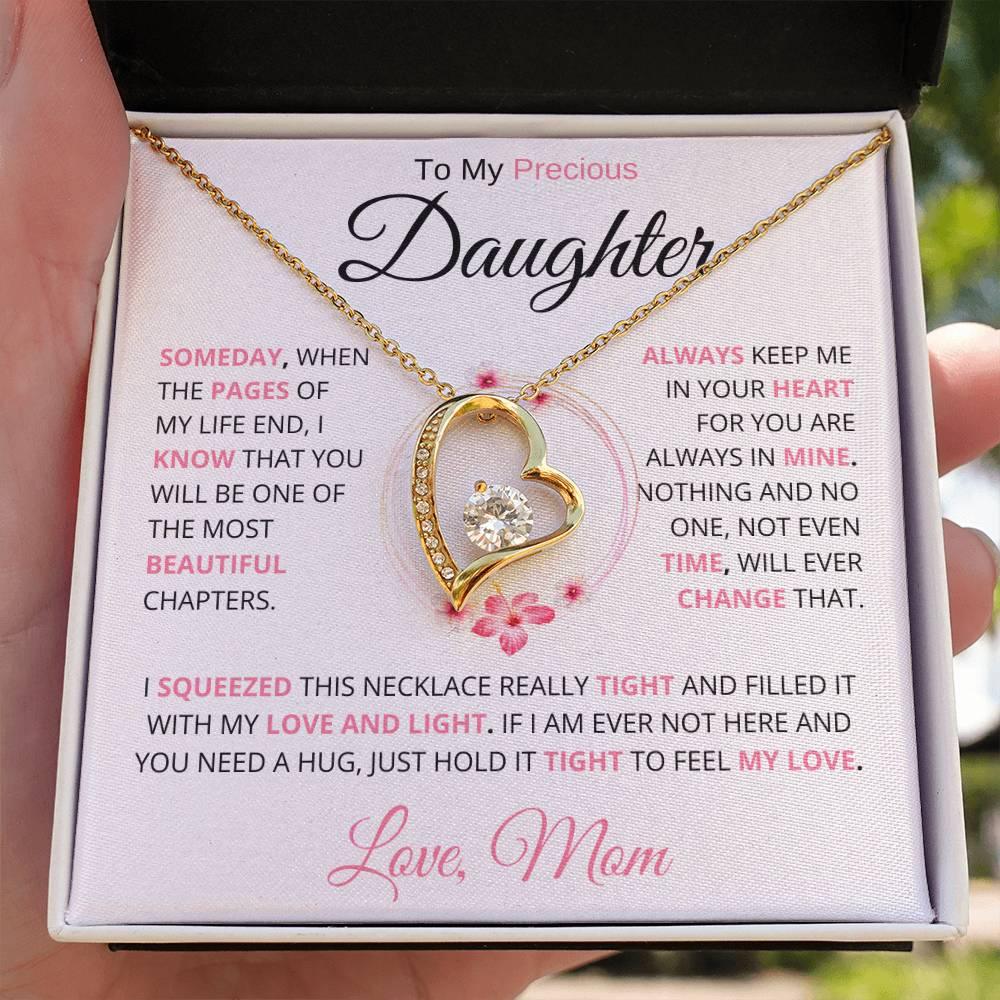 [ ALMOST SOLD OUT] To My Precious Daughter " Someday When The Pages" Love Mom Necklace