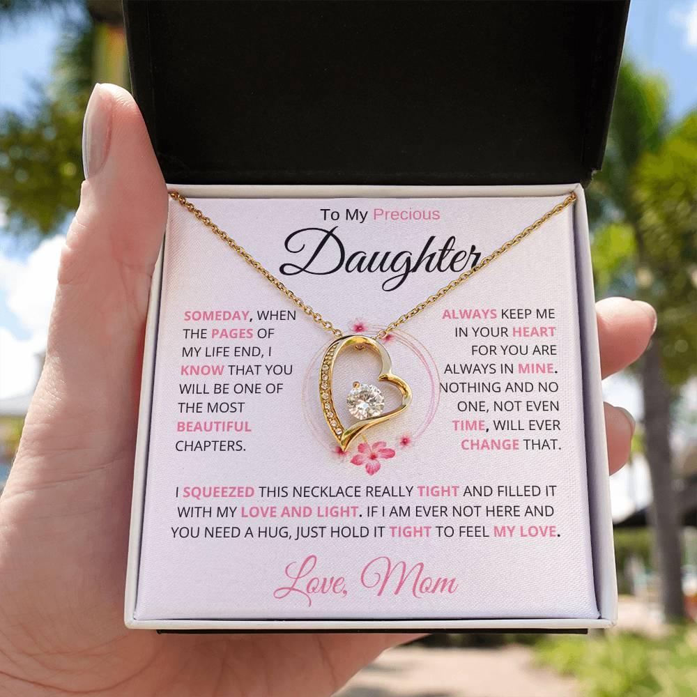 [ ALMOST SOLD OUT] To My Precious Daughter " Someday When The Pages" Love Mom Necklace