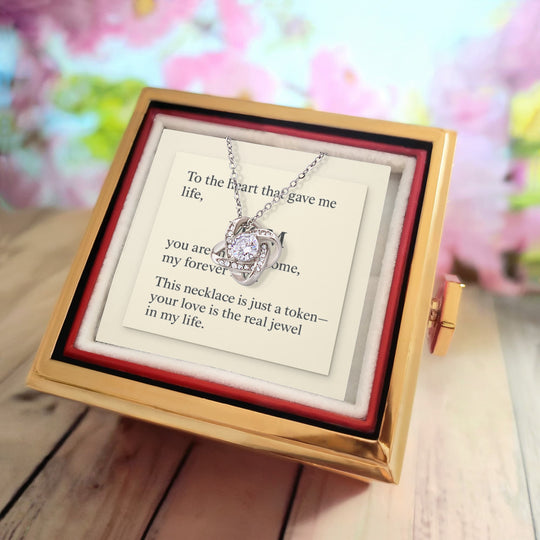 To My Mom - I Love you Loveknot Necklace